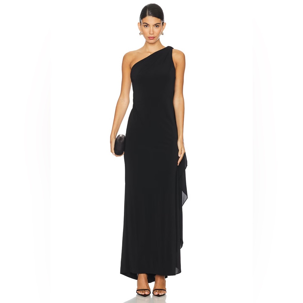 Alice + Olivia Black One Shoulder Dress